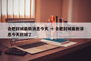 合肥封城最新消息今天 → 合肥封城最新消息今天封城了
