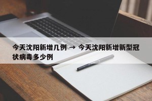 今天沈阳新增几例 → 今天沈阳新增新型冠状病毒多少例
