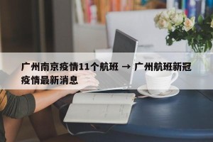广州南京疫情11个航班 → 广州航班新冠疫情最新消息